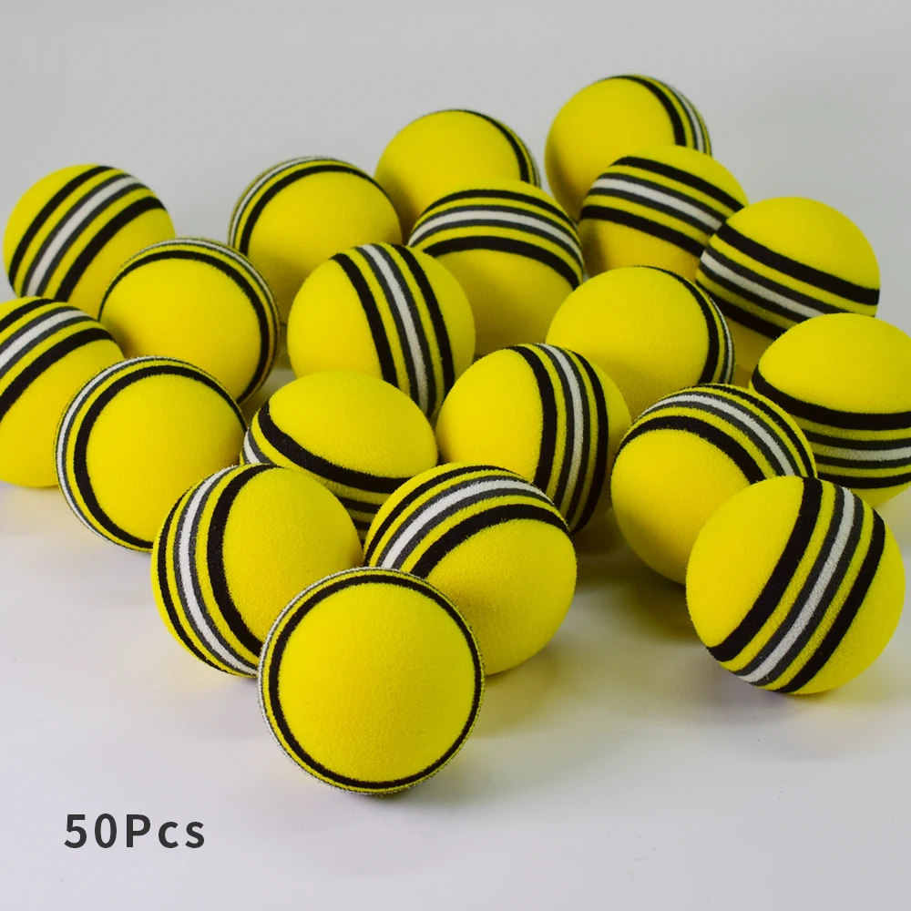 Eva Yellow 50Pcs 50 шт. пены Eva воздушный поток полый практика мячи для гольфа мячи для тренировок для гольфа на открытом воздухе в помещении установка зеленая цель задний двор качели игры - Цвет: Eva Yellow 50Pcs