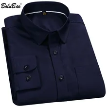 Бренд BOLUBAO, мужская рубашка-смокинг, весна-осень, новинка, мужские однотонные рубашки с карманами и длинным рукавом, удобные повседневные рубашки, верхняя одежда