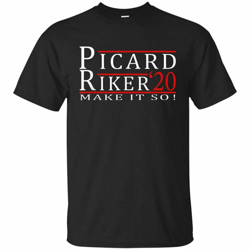 Picard Riker,, черная футболка с коротким рукавом, S-3Xl, свободный размер, топ, Ajax, забавная футболка