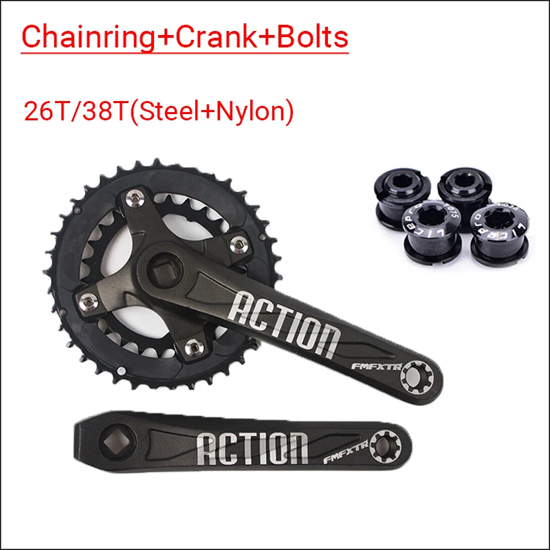 Crank Chainring Bolt MTB велосипедная система 26T 38T Chainring 64/104BCD 170 мм Crank 4 шт. 8,5 мм болты стальные горные велосипеды запчасти дорожных велосипедов аксессуары - Цвет: Crank Chainring Bolt