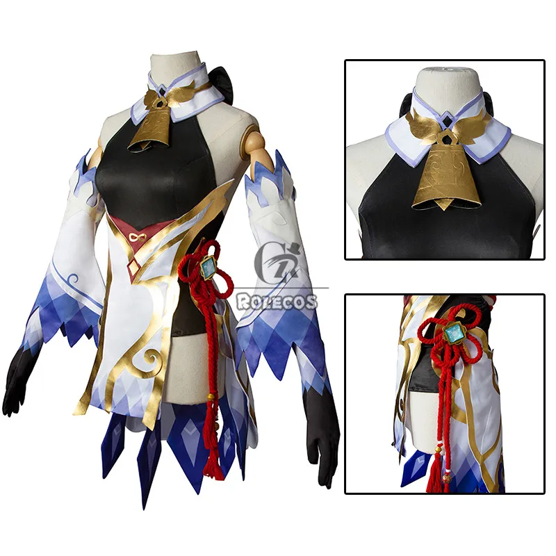 ROLECOS Genshin Impact Ganyu Cosplay Costumes Genshin Impact Cosplay Costumes Ganyu Costume Women Dress Full Set Game Cosplay