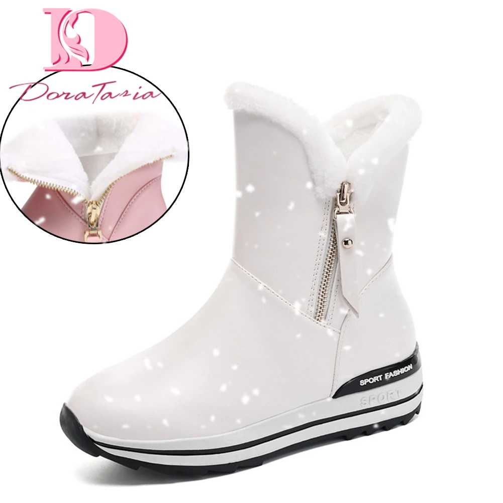 

Doratasia Russia Winter Snow Boots Women Shoes Add Fur Warm Shoes Woman Zip Women Winter Boots Keep Warm 2019