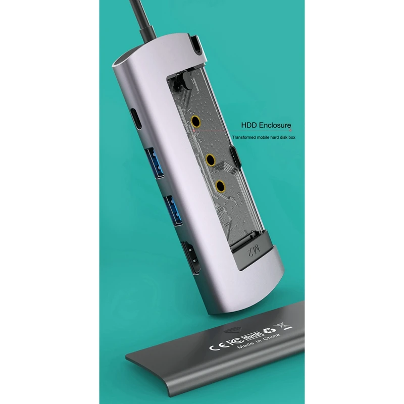 Док станция Type C 6 в 1 Usb3.0 конвертер ноутбук Расширение концентратор к