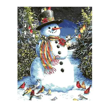 

snowman Paint by Number Kits 16 x 20 inch Canvas DIY O il Painting
