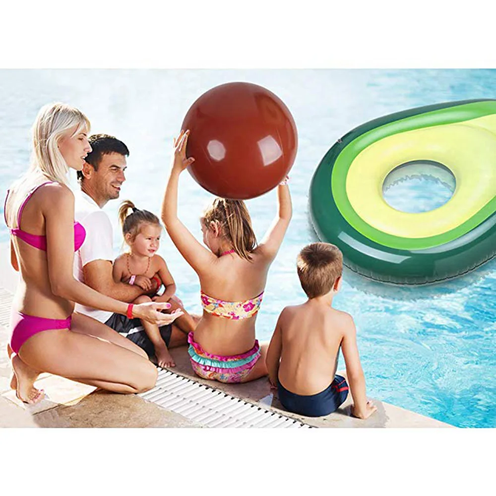 

Inflatable Avocado Floating Row Floating Bed And Swim Ring plus Water Volleyball Environmentally Friendly Thick Pool Focus Adult