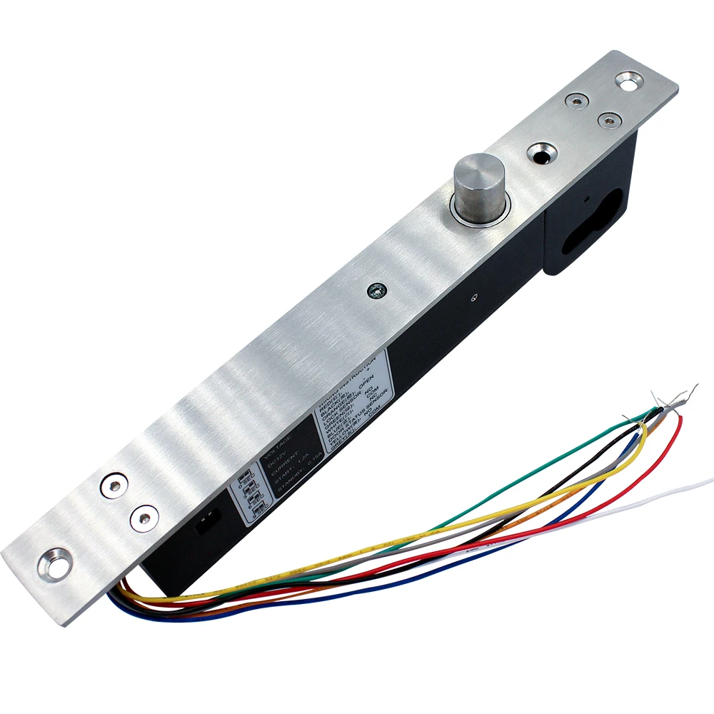 DC 12V Fail Secure Bolt Lock With Mort Lock Cylinder Mechanical key locking Drop