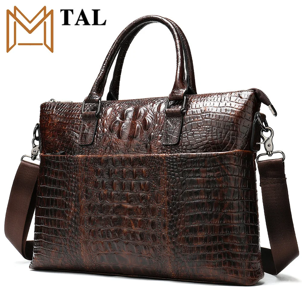 

Head Layer Cowhide Business Affairs Business Travel Briefcase Pressure Crocodile Oblique Satchel