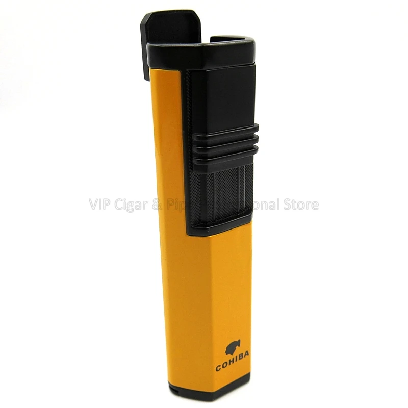 Cohiba Металл 2 фонарь Jet пламя прикуриватель с ударом портативный Ветрозащитный инструмент для курения на открытом воздухе