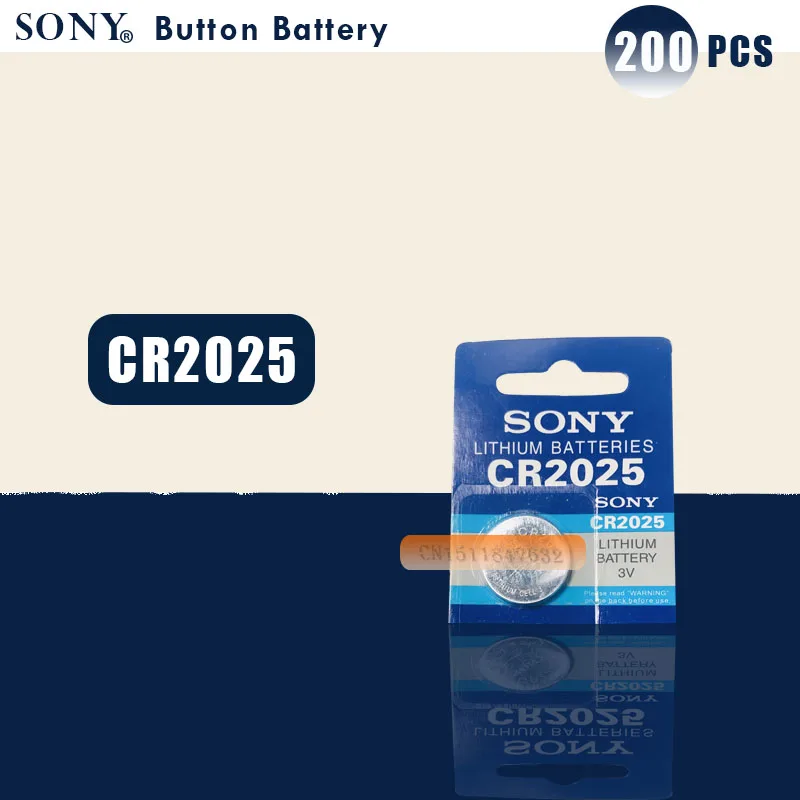Оригинальные батарейки таблетки SONY cr2025 200 шт. 3 в Литиевые Батарейки для веса