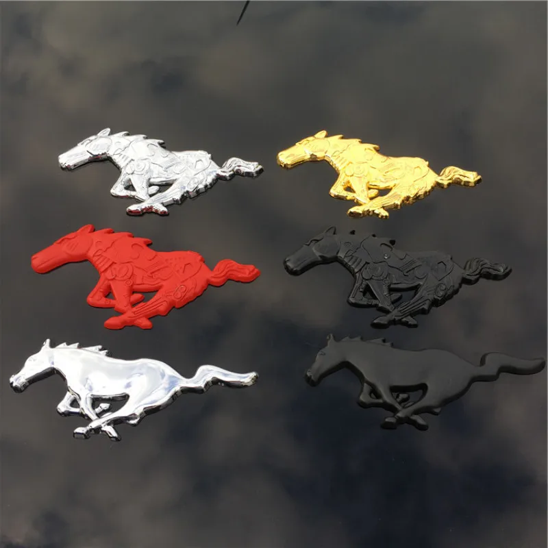3D Metal Running Horse Decal Car Decoration Body Car Stickers Accessories Universal For Ford Mustang Shelby GT Car Styling