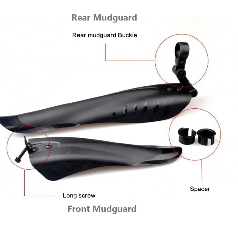 

2 PCS Bicycle Mudguards MTB Fender Front/Rear Road Bike Mudguard Riding Protection Equipment Outdoor Sports Bicycle Accessories