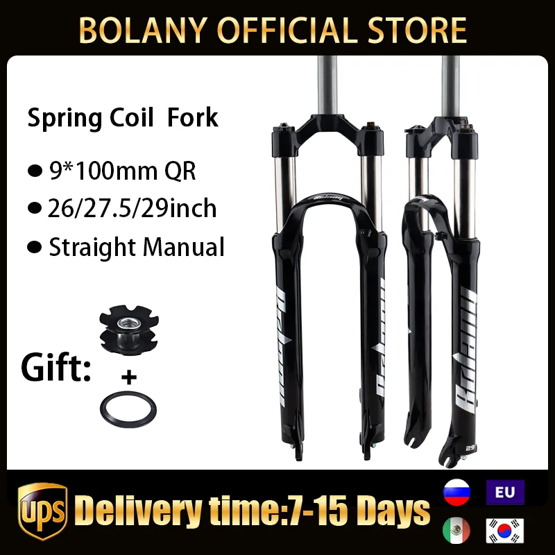 Bolany Bicycle Fork Spring Coil Mtb Supension Forks 26 27.5 29inch