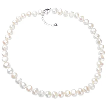 Genuine Baroque Pearl Necklace 7-8mm Natural Freshwater Pearl Choker Necklaces For Women Jewelry Fashion Gift 1