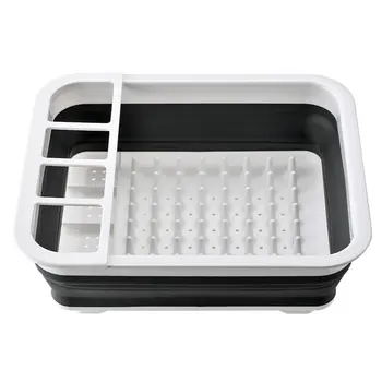 

Kitchen Foldable Drain Dish Basket Household Storage Rack Drain Basket Shelf Telescopic Dish Rack Dish Drying Rack
