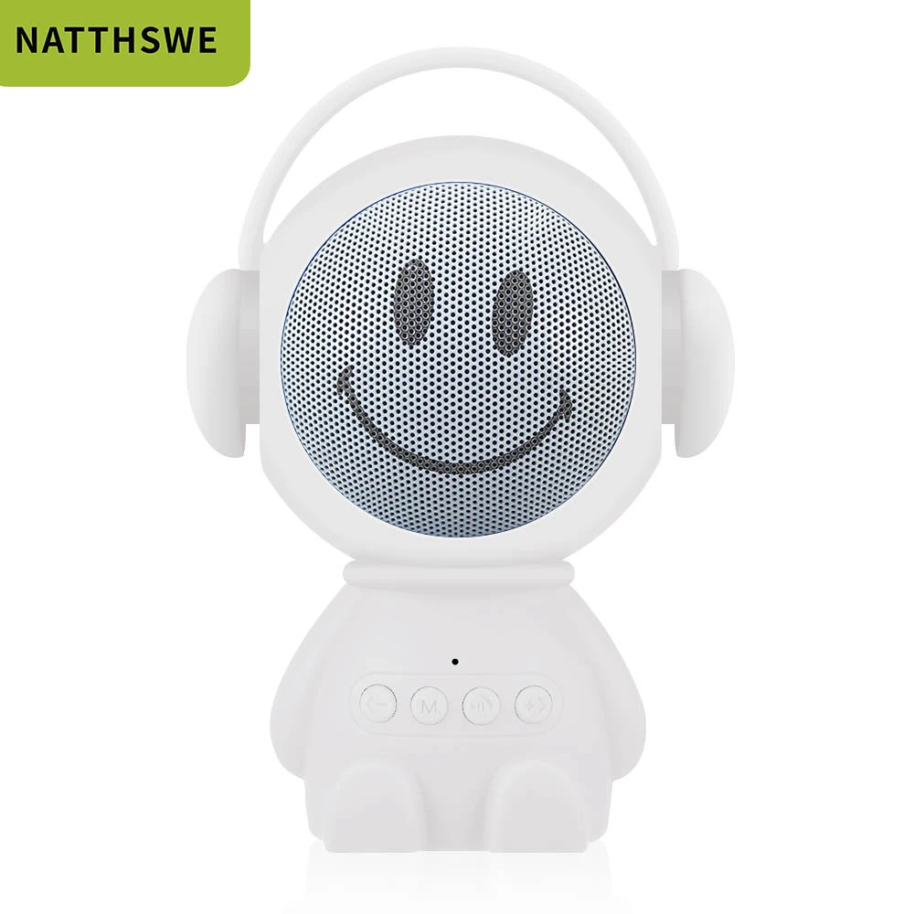 NATTHSWE Портативный беспроводной Bluetooth динамик s Led беспроводной динамик плеер USB Радио Fm Mp3 для детей подарок - Цвет: Белый