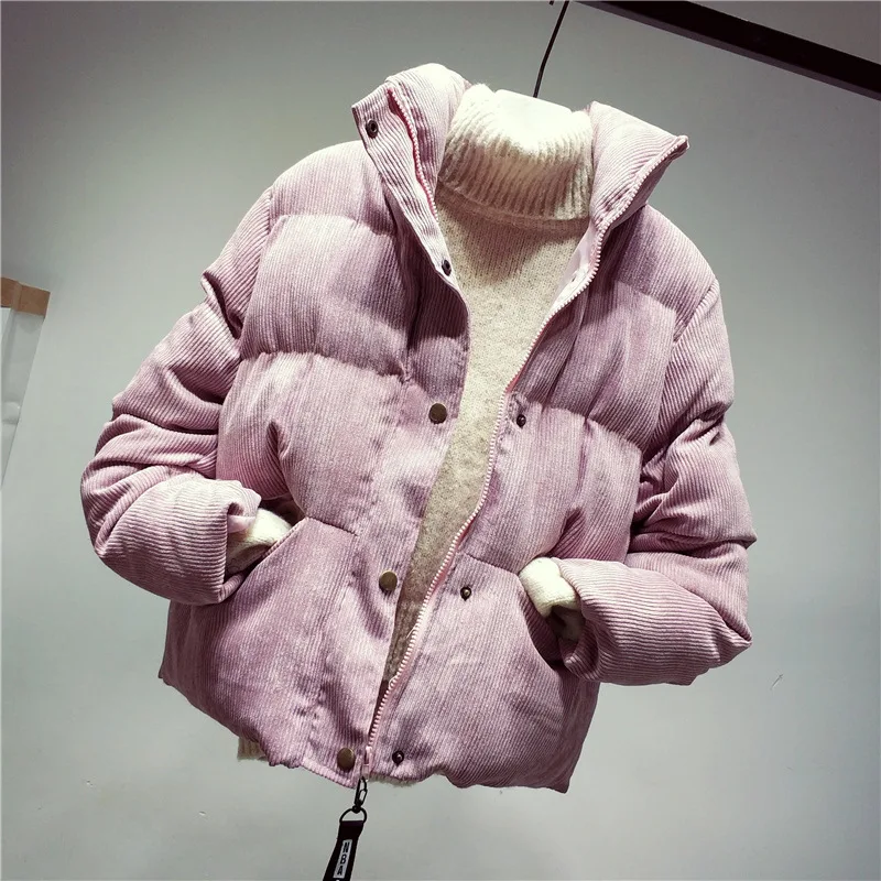 Кордюровые хлопковые Для женщин осень-зима Новые широкие Короткие хлопковые штаны с прошивкой для Для женщин хлопковое пальто толстое пальто;
