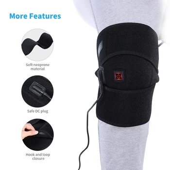 

Adjustable Heated Knee Brace Wrap Knee Heating Pad For Knee Injury, Cramps Arthritis Recovery Heated Knee Pads Foot Care