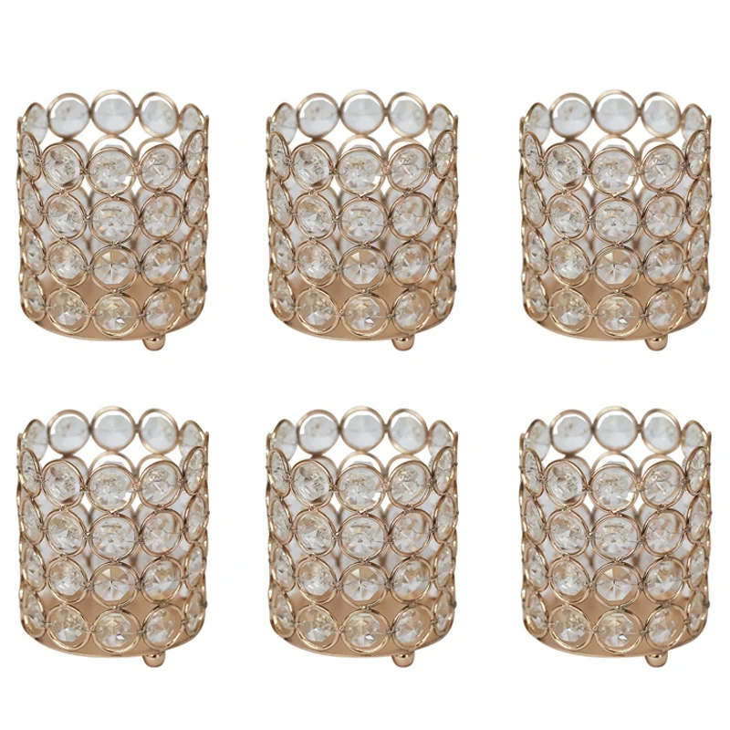 Цилиндрический кристалл Votive подсвечники Подсвечники Tealight набор из 6 для офисного