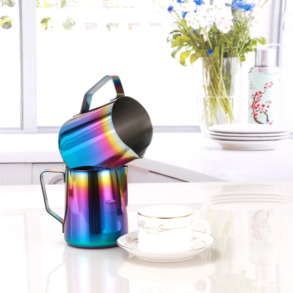 Milk Frothing jug Espresso Coffee Pitcher Barista Craft Coffee Latte Milk Frothing Jug Stainless Steel Colorful Mug Frothing Jug