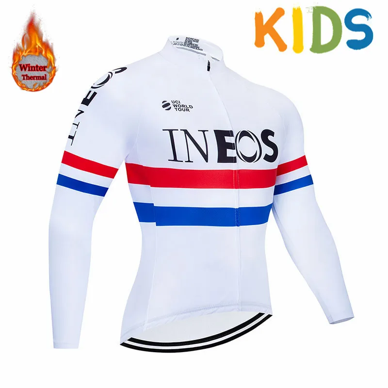 ineos Winter Thermal Fleece Cycling Jerseys Suit Long Sleeve MTB Clothes Cycling Clothing Set Fiets Kleding Kids - Цвет: 8