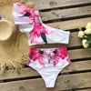 One Shoulder Swimsuit Print Bikinis Brazilian Bikini Set High Waist Swimming Suits Bathing Suit Summer Beachwear ► Photo 2/6