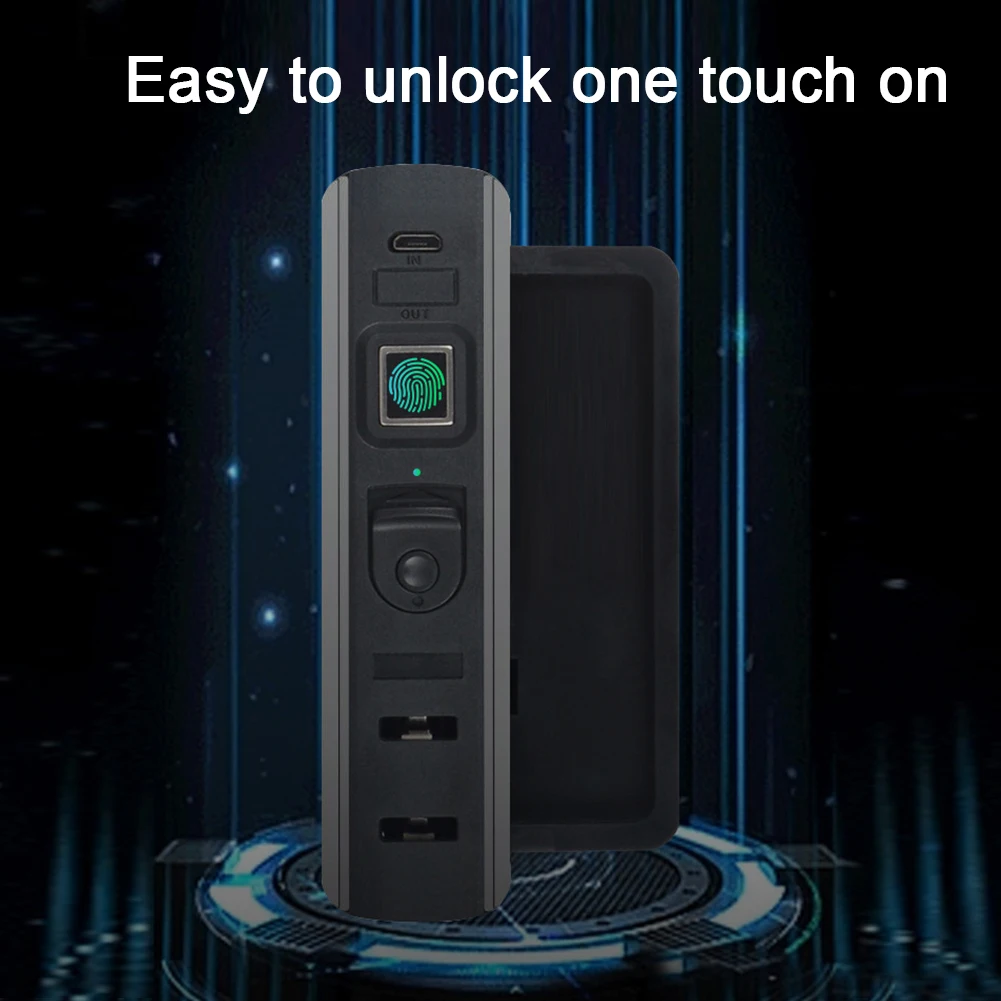 

USB Charging Backpack Smart Keyless Suitcase Embedded ABS Portable Luggages Fingerprint Lock Security Universal Waterproof Black