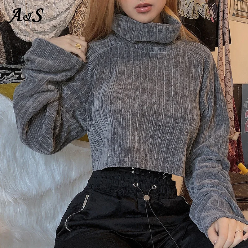 

Anbenser Casual Knitted Sweater Women Elastic Loose Turtleneck Pullovers Oversize Thicken Streetwear Autumn Winter Warm Sweaters