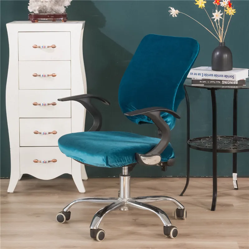 Royal Blue Зимний офисный вращающийся чехол на компьютерное кресло 2 шт./компл. Elexible матовый чехлы на стулья современного Твердые чехлы на стулья Чехол из спандекса - Цвет: Royal Blue