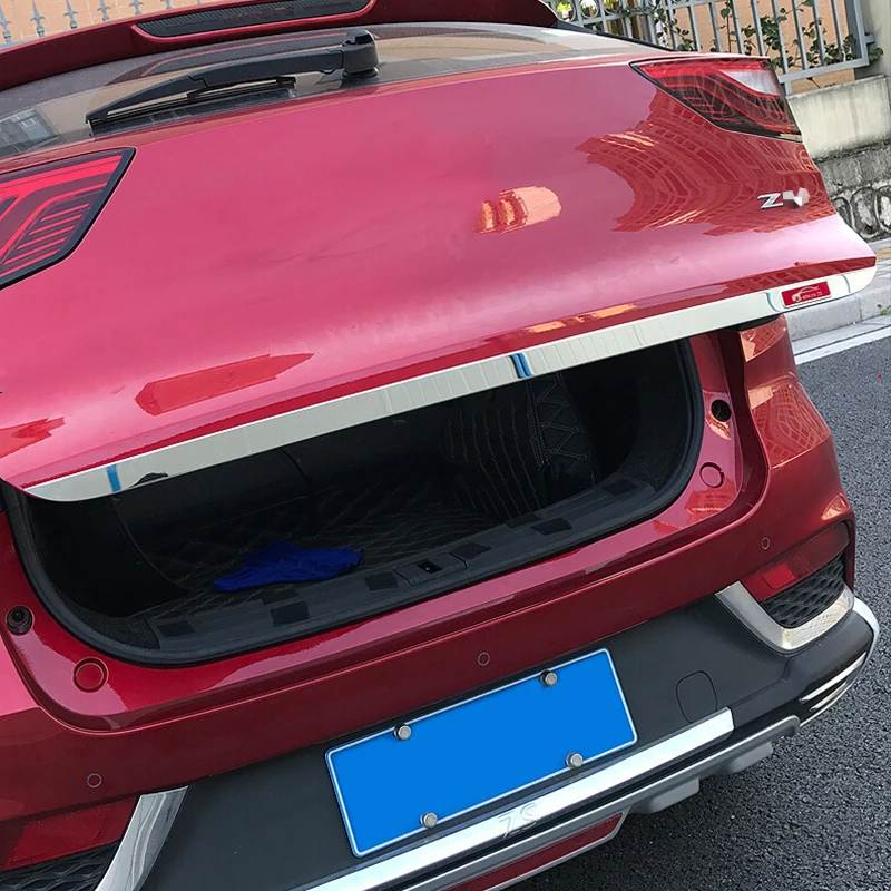 

Stainless Steel Rear Tailgate Trunk back door Cover Trim For MG ZS 2017 2018 2019 Car Accessories Silver/Red/Blue Sticker Logo