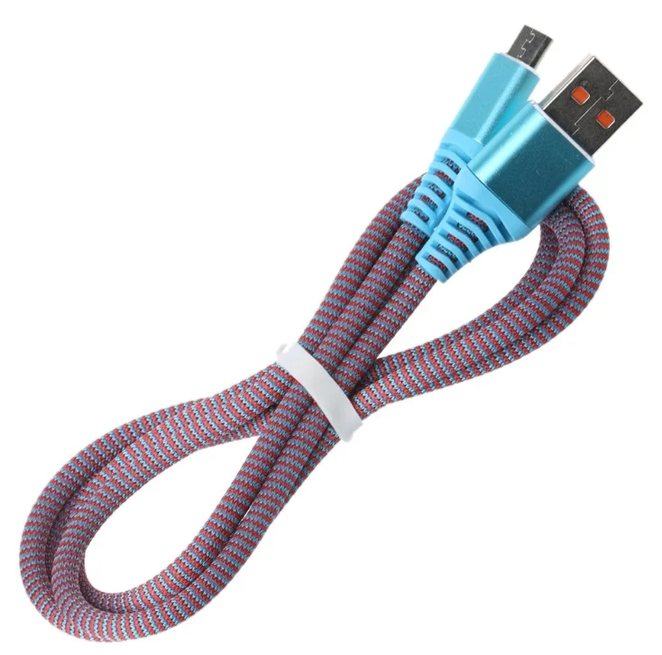 Синий 3A Высокое качество Micro USB нейлоновый плетеный кабель для зарядки данных для телефона Android - Цвет: Синий