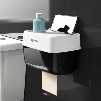 

Portable Toilet Paper Holder Waterproof Tissue Box With Drawer Plastic Double Layer Storage Rack Home Toilet Roll Holder