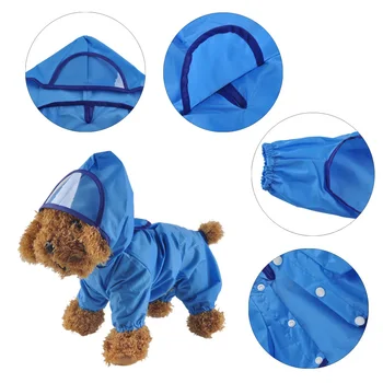 

Pet Dog Hoody Jacket Rain Coat New Pets Dogs Solid Raincoat Clothes Slicker Jumpsuit Chubasqueros Para Perros Poncho Ropa Perro