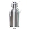 Premium 2L Stainless Steel Bottle Homebrew Beer Growler Secure Swing Top Big Capacity Beer Bottle For Outdoor growler cerveja 6