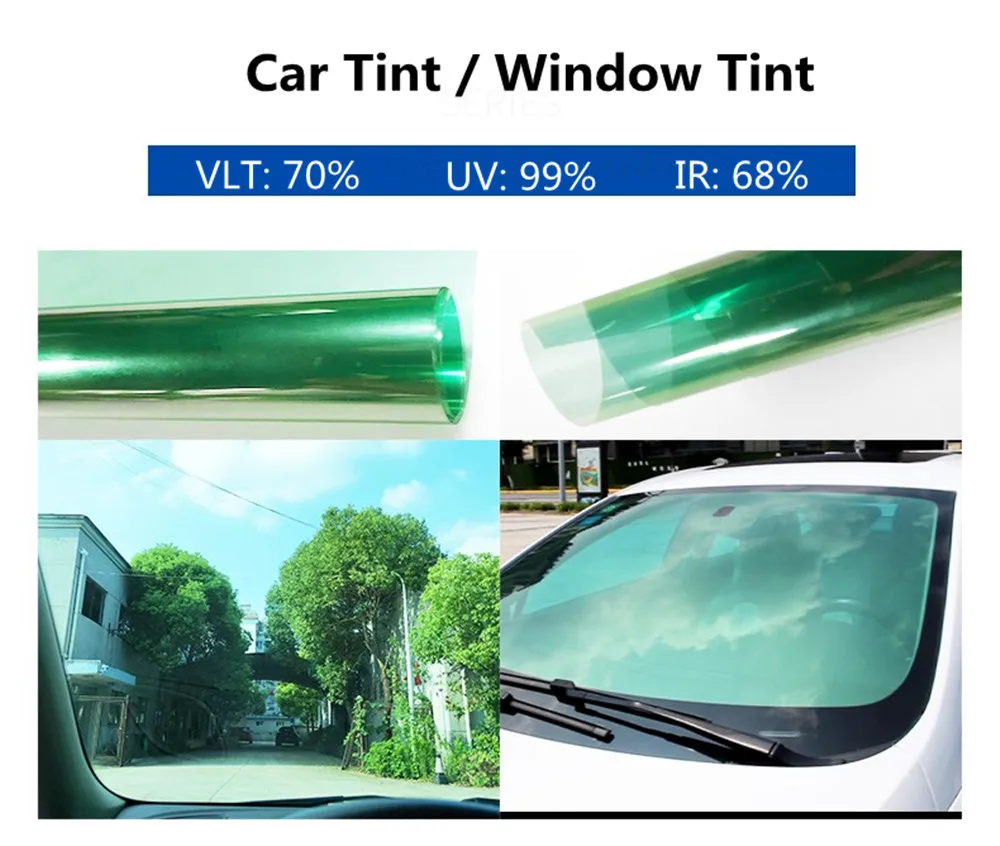 

Sunice Window Tint Film 1.52m x 5m Car Sticker Heat insulation Protection UV Tinting For Side Window Sun Visor Light Green