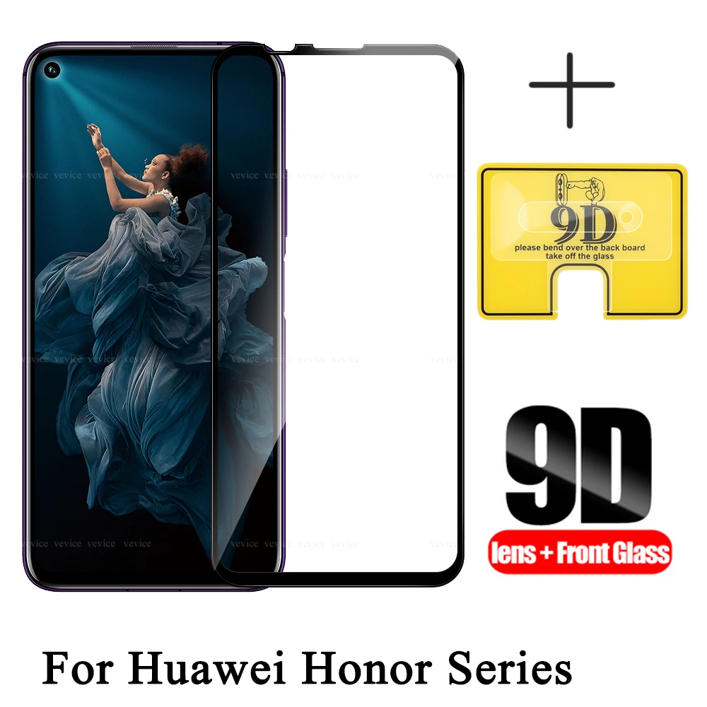 9D 2 в 1 экран из закаленного стекла для huawei honor 8X 9X 20 объектив камеры и защитная