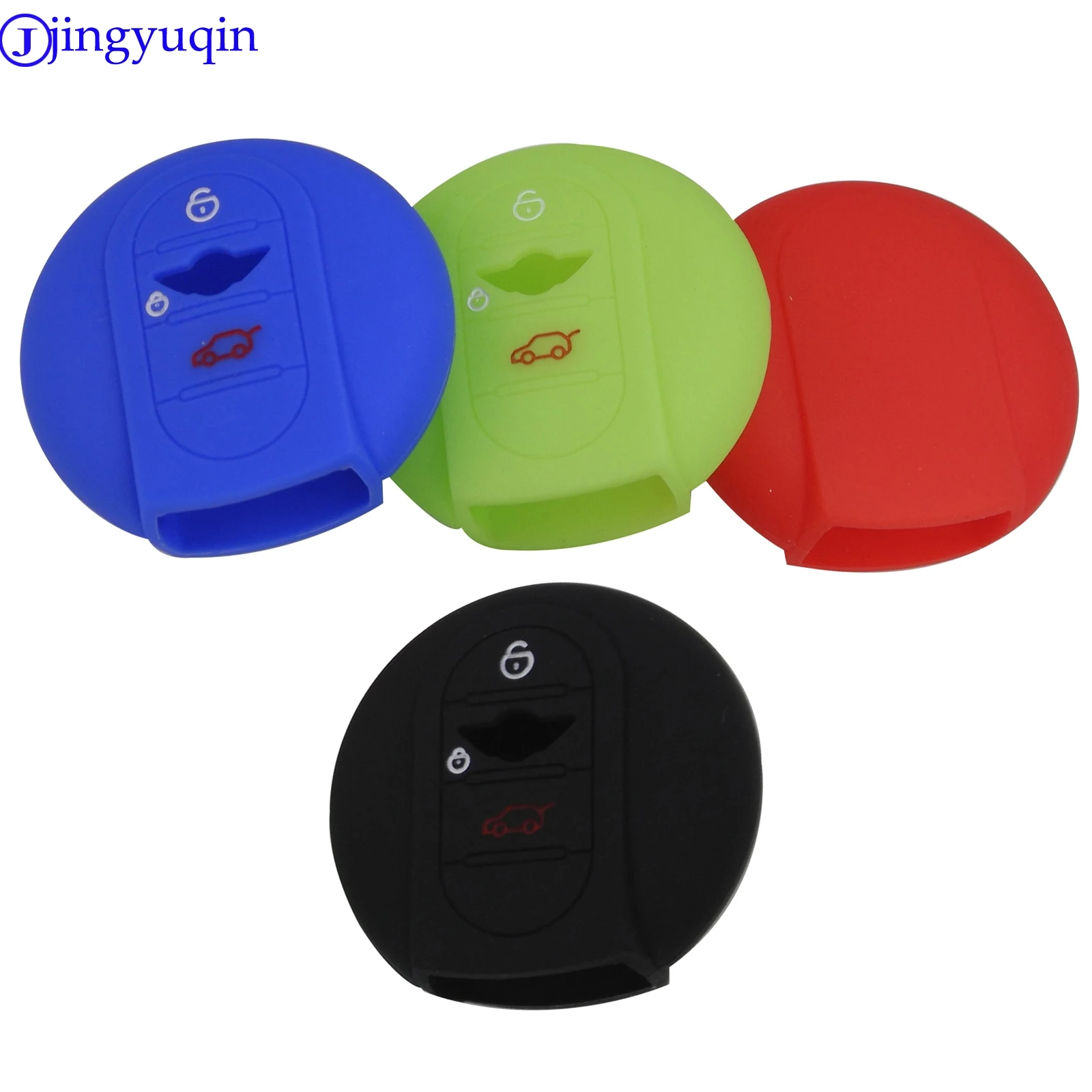 jingyuqin 10x 3 Button Silicone Key Protect Bag Car Key Cover Car Key