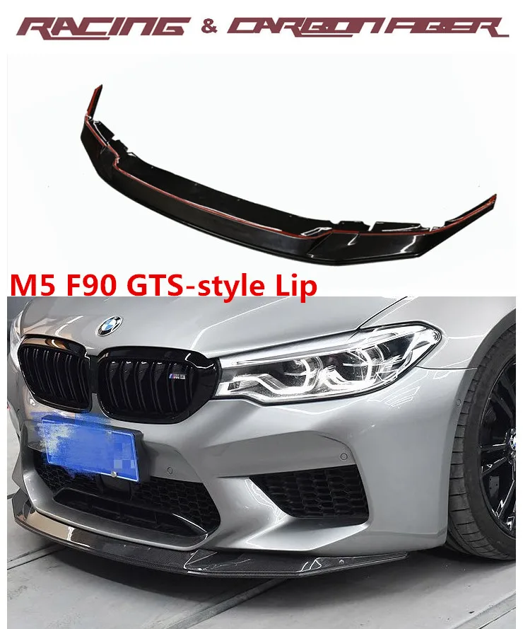 18 19 F90 M5 Front Bumper Lip Chin Spoiler Gts Style Carbon Fiber Front Lip For Bmw M5 F90 Body Kits Aliexpress