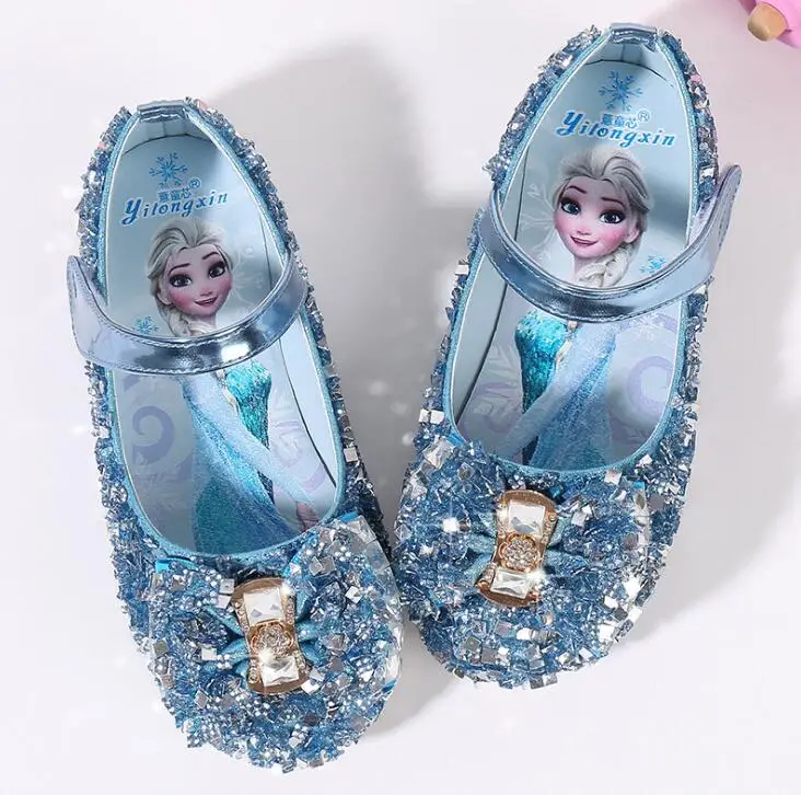 Hot Snow Queen Princess Girl Sandals Children's Pink Diamond Shoes Students Dance Shoes Size 23-36 Kids Sandal