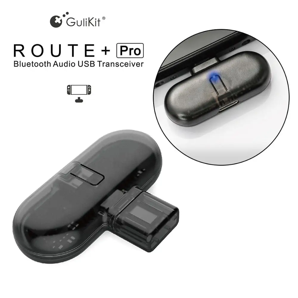 

Gulikit Route + PRO Bluetooth Audio Type-C USB Transceiver 10m barrier-free transmission Wireless Adapter For Nintend Switch