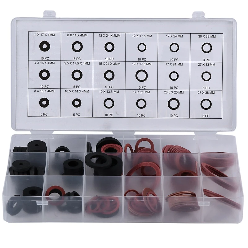 141Pcs Flat Rubber O-Ring Seal Hose Gasket Washer for Faucet Grommet 18 Different Sizes | Обустройство дома