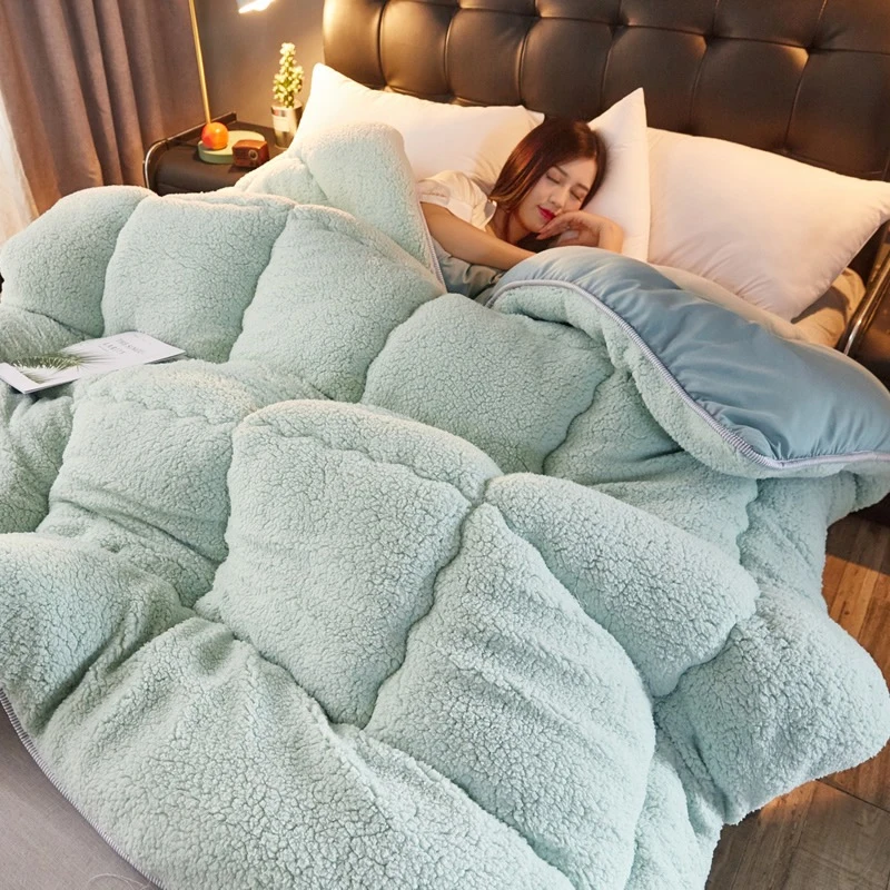 Details about   Warm Double-sided Lamb Cashmere Quilt  Blanket Quilts Comfortable Soft Comforter 