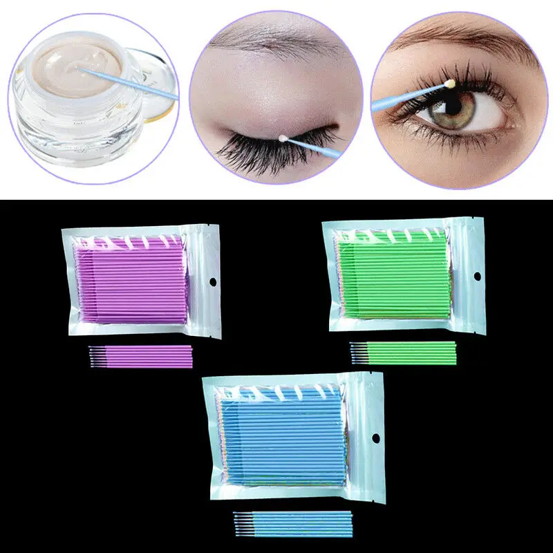 

Durable Micro Disposable Eyelash Extension Makeup Brushes Individual Applicators Mascara Removing Tools Multifunctional Supplies