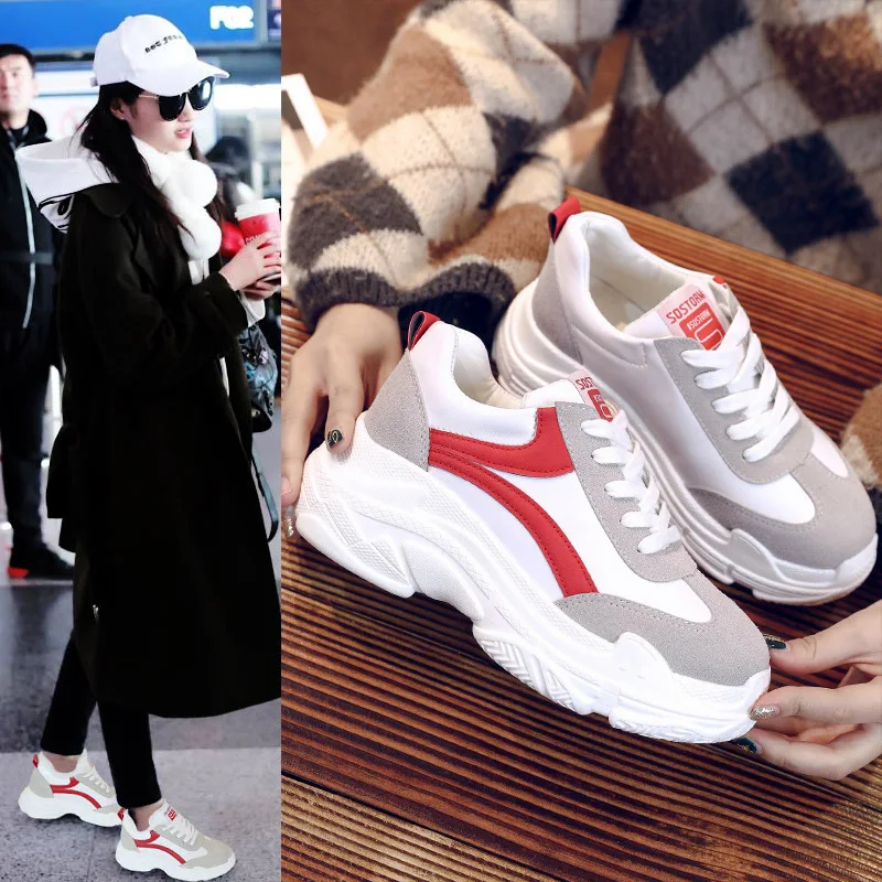 

INS Super Fire New Style Shoes Women's 2019ulzzang Dad Versatile Korean-style Spring And Autumn Harajuku Online Celebrity Faux P