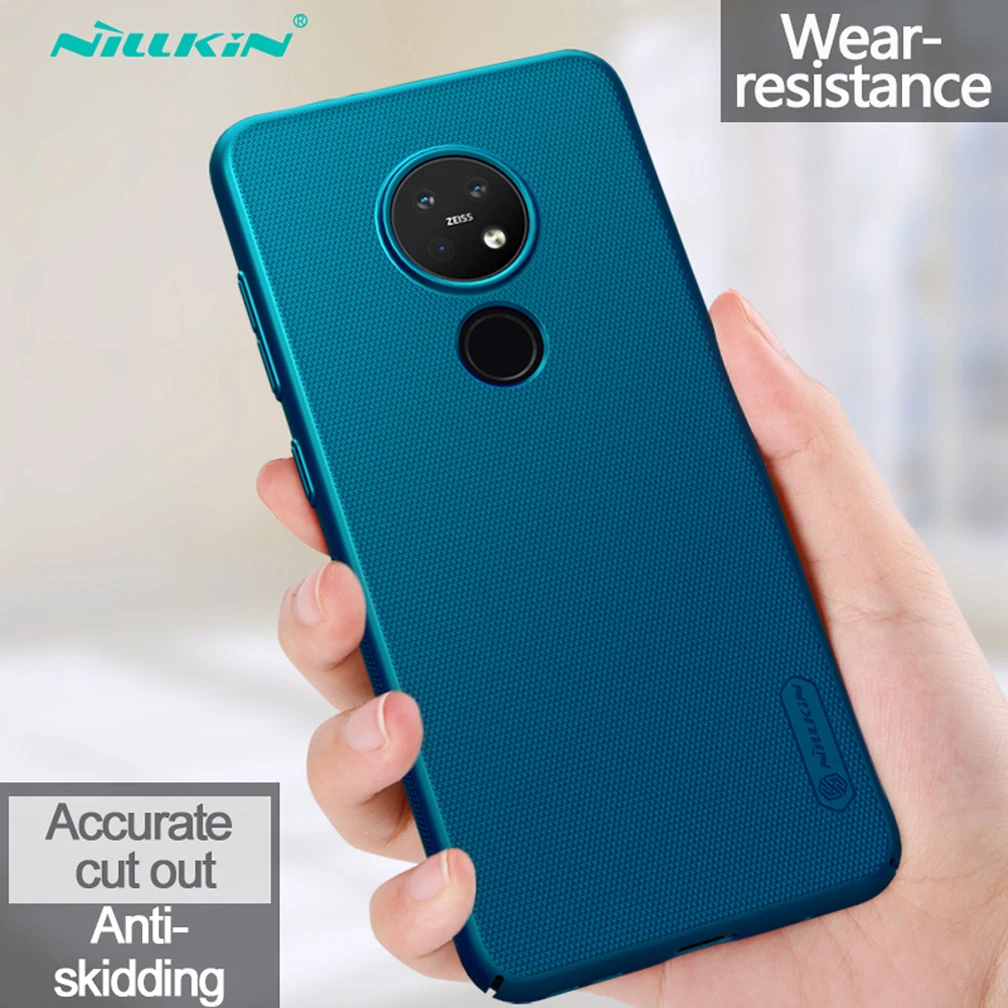 Для Nokia 7,2 матовый чехол Nillkin матовый защитный жесткий чехол для Nokia 6,2 с держателем для телефона - Цвет: Peacock Blue