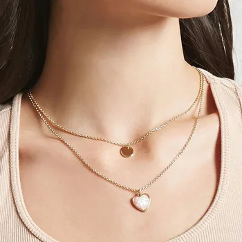 

Simple Necklace Fluorescent Love Heart Necklace Multi-layer Best Friend Gift Fanshion Jewelry