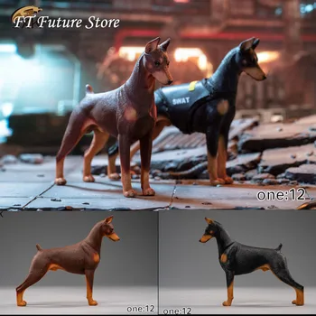 

Collectible In Stock 1/12 Scale Jxk022 Dobermann Animal Model Accessory Black Skin Color Pet Toy for 6''Action Figure