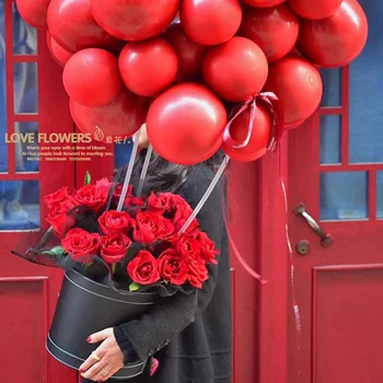 

Flower Boxes Bouquet Florist Packaging Box Round Wedding Cake Box Transparent PVC Leather Flower Gift Dustproof Exhibitions