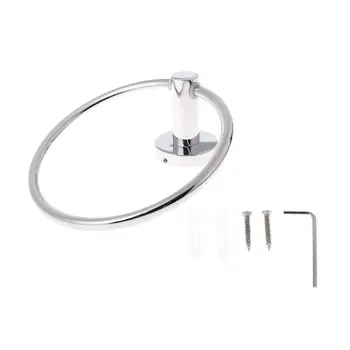 

Stainless Steel Towel Ring Round Wall Mounted Towel Holder Rings Rack Holder Bathroom Accessories Household Organizer