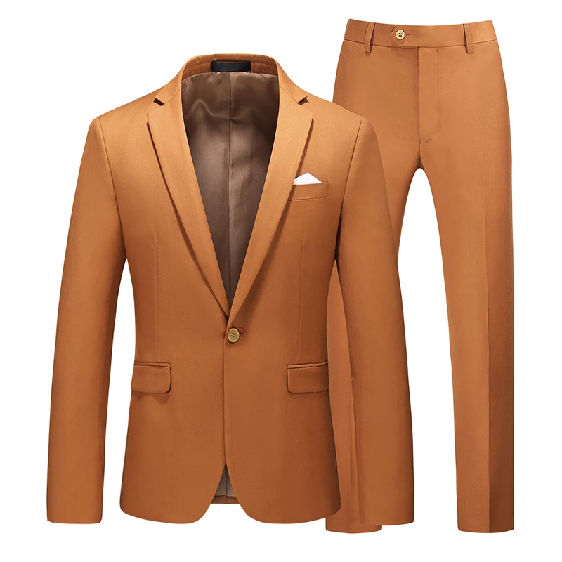 jacket+pant) Caramel Color Mens Suits 