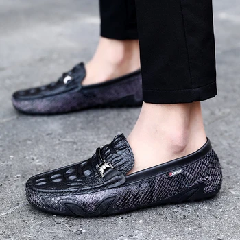 

New Arrival Loafers Footwear For Men Black Handmade Men Leather Shoes Anti Slip Flats Men Shoes Top Quality Drive Shoes Mens